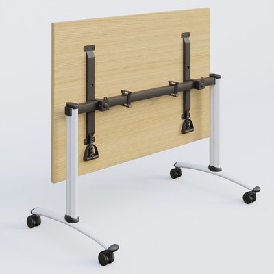 [Pas de famille] - [Pas de sous famille] - Table abattante gamme Arca 180-80 cm. Plateau Chêne clair et pietement Blanc.