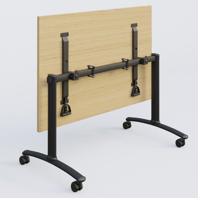 [Pas de famille] - [Pas de sous famille] - Table abattante gamme Arca 180-80 cm. Plateau Chêne clair et pietement Noir.