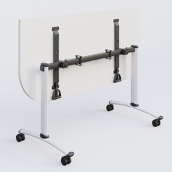 [Pas de famille] - [Pas de sous famille] - Module d'extrémité pour table abattante gamme Arca 145-70 cm. Plateau Blanc et pietement Blanc.