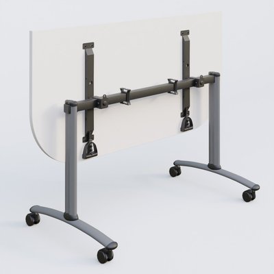 TABLES ABATTANTES - New Design - Module d'extrémité pour table abattante gamme Arca 145-70 cm. Plateau Blanc et pietement Aluminium.