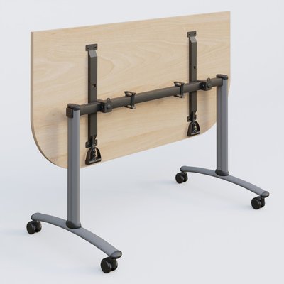 TABLES ABATTANTES - New Design - Module d'extrémité pour table abattante gamme Arca 145-70 cm. Plateau Hêtre et pietement Aluminium.