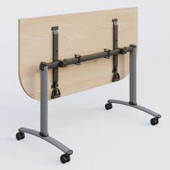 TABLES ABATTANTES - New Design - Module d'extrémité pour table abattante gamme Arca 145-70 cm. Plateau Hêtre et pietement Aluminium.