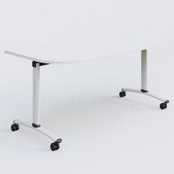 [Pas de famille] - [Pas de sous famille] - Module d'extrémité pour table abattante gamme Arca 165-80 cm. Plateau Blanc et pietement Blanc.