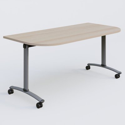 TABLES ABATTANTES - Plateaux 25 mm - Module d'extrémité pour table abattante gamme Arca 165-80 cm. Plateau Acacia et pietement Aluminium.