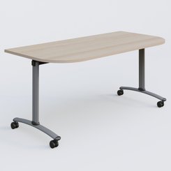 TABLES ABATTANTES - Plateaux 25 mm - Module d'extrémité pour table abattante gamme Arca 165-80 cm. Plateau Acacia et pietement Aluminium.