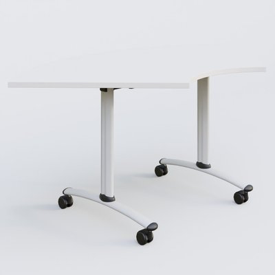 [Pas de famille] - [Pas de sous famille] - Module 1/4 de couronne pour table abattante gamme Arca 120-120 cm. Plateau Blanc et pietement Blanc.
