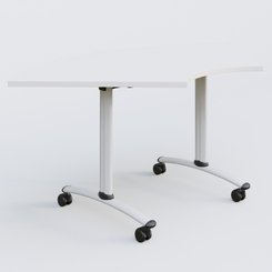 [Pas de famille] - [Pas de sous famille] - Module 1/4 de couronne pour table abattante gamme Arca 120-120 cm. Plateau Blanc et pietement Blanc.