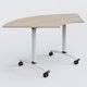 Module 1/4 de couronne pour table abattante gamme Arca 120-120 cm. Plateau Acacia et pietement Blanc.