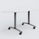 Module 1/4 de couronne pour table abattante gamme Arca 120-120 cm. Plateau Blanc et pietement Aluminium.