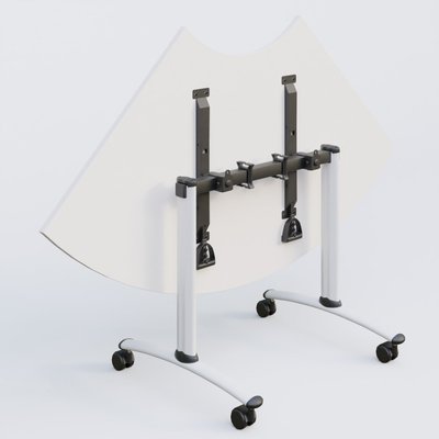 [Pas de famille] - [Pas de sous famille] - Module 1/4 de couronne pour table abattante gamme Arca 120-120 cm. Plateau Blanc et pietement Blanc.