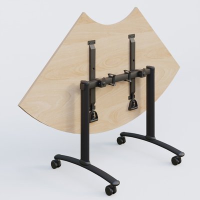[Pas de famille] - [Pas de sous famille] - Module 1/4 de couronne pour table abattante gamme Arca 120-120 cm. Plateau Hêtre et pietement Noir.