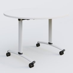 [Pas de famille] - [Pas de sous famille] - Table ronde gamme Arca D110 cm. Plateau Blanc et pietement Blanc.