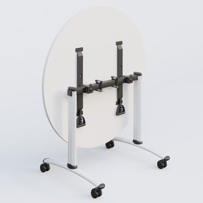 [Pas de famille] - [Pas de sous famille] - Table ronde gamme Arca D110 cm. Plateau Blanc et pietement Blanc.