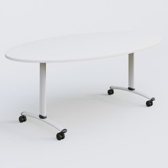 [Pas de famille] - [Pas de sous famille] - Table ovale gamme Arca 200-110 cm. Plateau Blanc et pietement Blanc.