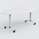 Table ovale gamme Arca 200-110 cm. Plateau Blanc et pietement Blanc.