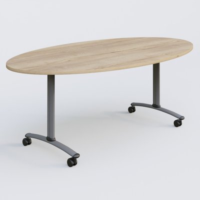 [Pas de famille] - [Pas de sous famille] - Table ovale gamme Arca 200-110 cm. Plateau Chêne naturel et pietement Aluminium.