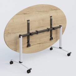 [Pas de famille] - [Pas de sous famille] - Table ovale gamme Arca 200-110 cm. Plateau Chêne naturel et pietement Blanc.