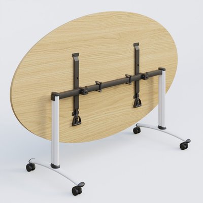 [Pas de famille] - [Pas de sous famille] - Table ovale gamme Arca 200-110 cm. Plateau Chêne clair et pietement Blanc.