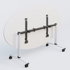 [Pas de famille] - [Pas de sous famille] - Table ovale gamme Arca 200-110 cm. Plateau Blanc et pietement Blanc.