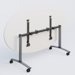 [Pas de famille] - [Pas de sous famille] - Table ovale gamme Arca 200-110 cm. Plateau Blanc et pietement Aluminium.