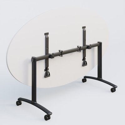 [Pas de famille] - [Pas de sous famille] - Table ovale gamme Arca 200-110 cm. Plateau Blanc et pietement Noir.