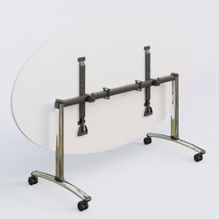 [Pas de famille] - [Pas de sous famille] - Table ovale gamme Arca 200-110 cm. Plateau Blanc et pietement Chrome.