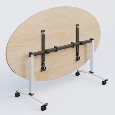 [Pas de famille] - [Pas de sous famille] - Table ovale gamme Arca 200-110 cm. Plateau Hêtre et pietement Blanc.