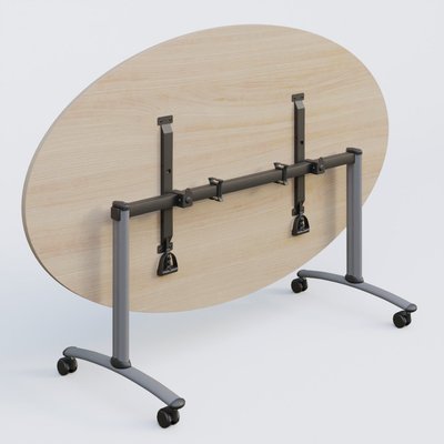 [Pas de famille] - [Pas de sous famille] - Table ovale gamme Arca 200-110 cm. Plateau Acacia et pietement Aluminium.