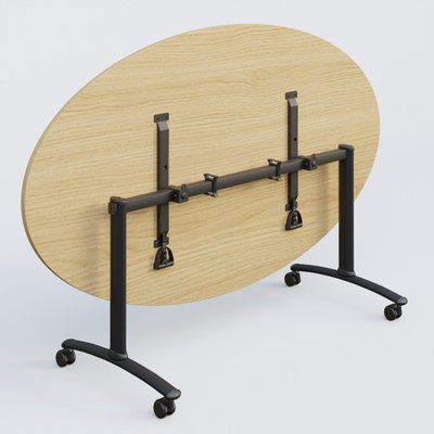 [Pas de famille] - [Pas de sous famille] - Table ovale gamme Arca 200-110 cm. Plateau Chêne clair et pietement Noir.