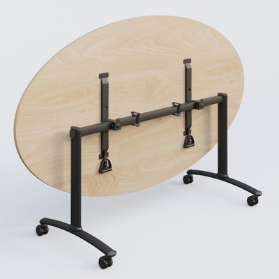 [Pas de famille] - [Pas de sous famille] - Table ovale gamme Arca 200-110 cm. Plateau Hêtre et pietement Noir.