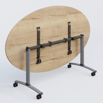[Pas de famille] - [Pas de sous famille] - Table ovale gamme Arca 200-110 cm. Plateau Chêne naturel et pietement Aluminium.