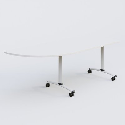 [Pas de famille] - [Pas de sous famille] - Module d'angle 90° Gauche gamme Arca 200-80 cm. Plateau Blanc et pietement Blanc.