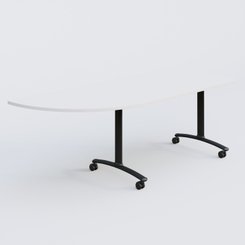 [Pas de famille] - [Pas de sous famille] - Module d'angle 90° Gauche gamme Arca 200-80 cm. Plateau Blanc et pietement Noir.