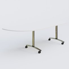 [Pas de famille] - [Pas de sous famille] - Module d'angle 90° Gauche gamme Arca 200-80 cm. Plateau Blanc et pietement Chrome.