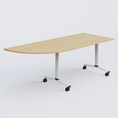 [Pas de famille] - [Pas de sous famille] - Module d'angle 90° Gauche gamme Arca 200-80 cm. Plateau Chêne clair et pietement Blanc.