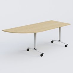 [Pas de famille] - [Pas de sous famille] - Module d'angle 90° Gauche gamme Arca 200-80 cm. Plateau Chêne clair et pietement Blanc.