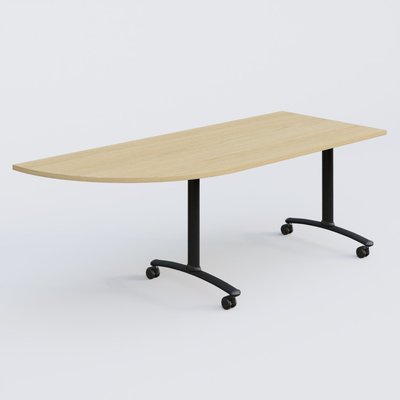 [Pas de famille] - [Pas de sous famille] - Module d'angle 90° Gauche gamme Arca 200-80 cm. Plateau Chêne clair et pietement Noir.