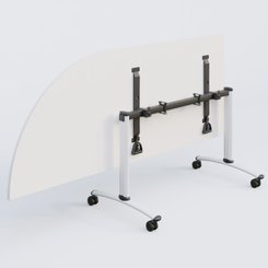 [Pas de famille] - [Pas de sous famille] - Module d'angle 90° Gauche gamme Arca 200-80 cm. Plateau Blanc et pietement Blanc.