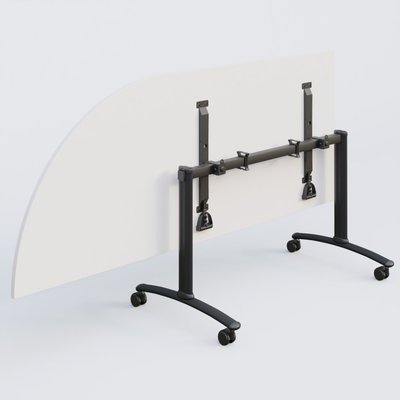 [Pas de famille] - [Pas de sous famille] - Module d'angle 90° Gauche gamme Arca 200-80 cm. Plateau Blanc et pietement Noir.