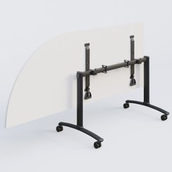 [Pas de famille] - [Pas de sous famille] - Module d'angle 90° Gauche gamme Arca 200-80 cm. Plateau Blanc et pietement Noir.