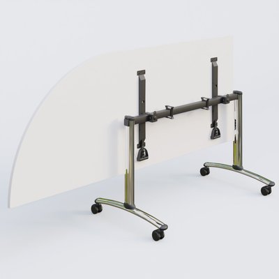 [Pas de famille] - [Pas de sous famille] - Module d'angle 90° Gauche gamme Arca 200-80 cm. Plateau Blanc et pietement Chrome.