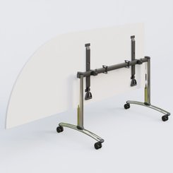 [Pas de famille] - [Pas de sous famille] - Module d'angle 90° Gauche gamme Arca 200-80 cm. Plateau Blanc et pietement Chrome.