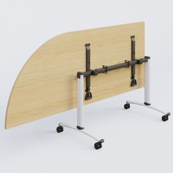 [Pas de famille] - [Pas de sous famille] - Module d'angle 90° Gauche gamme Arca 200-80 cm. Plateau Chêne clair et pietement Blanc.