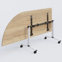[Pas de famille] - [Pas de sous famille] - Module d'angle 90° Gauche gamme Arca 200-80 cm. Plateau Chêne naturel et pietement Blanc.