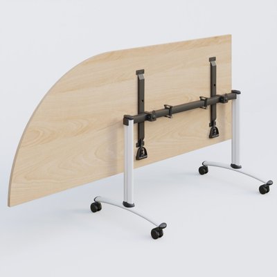 [Pas de famille] - [Pas de sous famille] - Module d'angle 90° Gauche gamme Arca 200-80 cm. Plateau Hêtre et pietement Blanc.