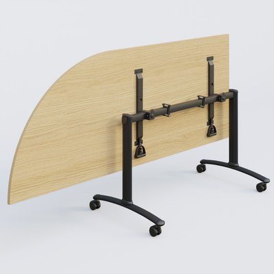 [Pas de famille] - [Pas de sous famille] - Module d'angle 90° Gauche gamme Arca 200-80 cm. Plateau Chêne clair et pietement Noir.