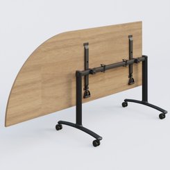 [Pas de famille] - [Pas de sous famille] - Module d'angle 90° Gauche gamme Arca 200-80 cm. Plateau Noyer et pietement Noir.