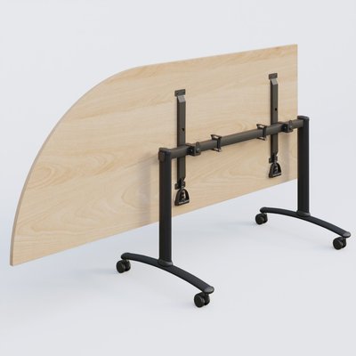 [Pas de famille] - [Pas de sous famille] - Module d'angle 90° Gauche gamme Arca 200-80 cm. Plateau Hêtre et pietement Noir.