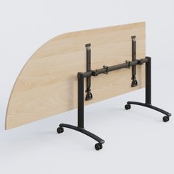 [Pas de famille] - [Pas de sous famille] - Module d'angle 90° Gauche gamme Arca 200-80 cm. Plateau Hêtre et pietement Noir.