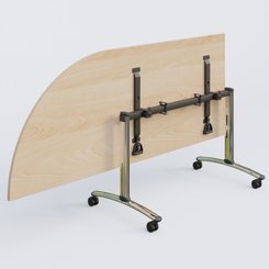 [Pas de famille] - [Pas de sous famille] - Module d'angle 90° Gauche gamme Arca 200-80 cm. Plateau Hêtre et pietement Chrome.
